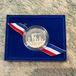1986 Liberty Half Dollar Commemorative Coin with Ribbon